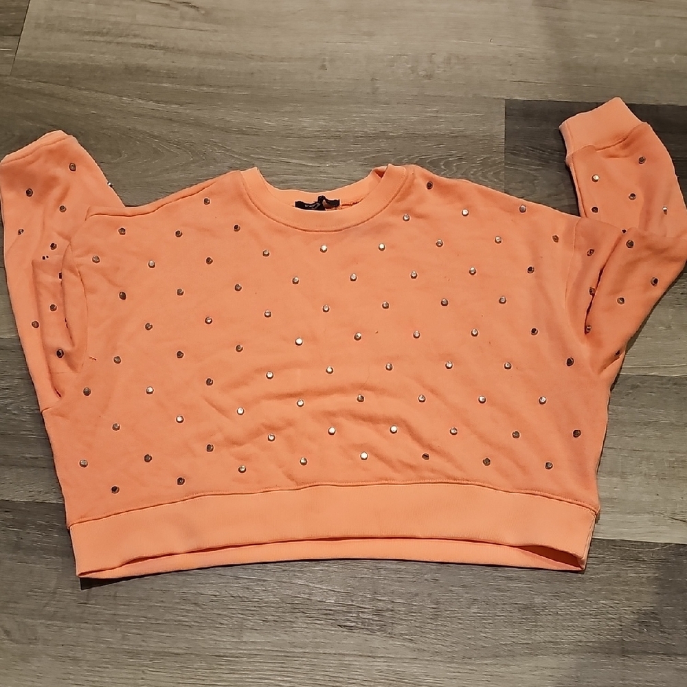Orange Studded Sweatshirt